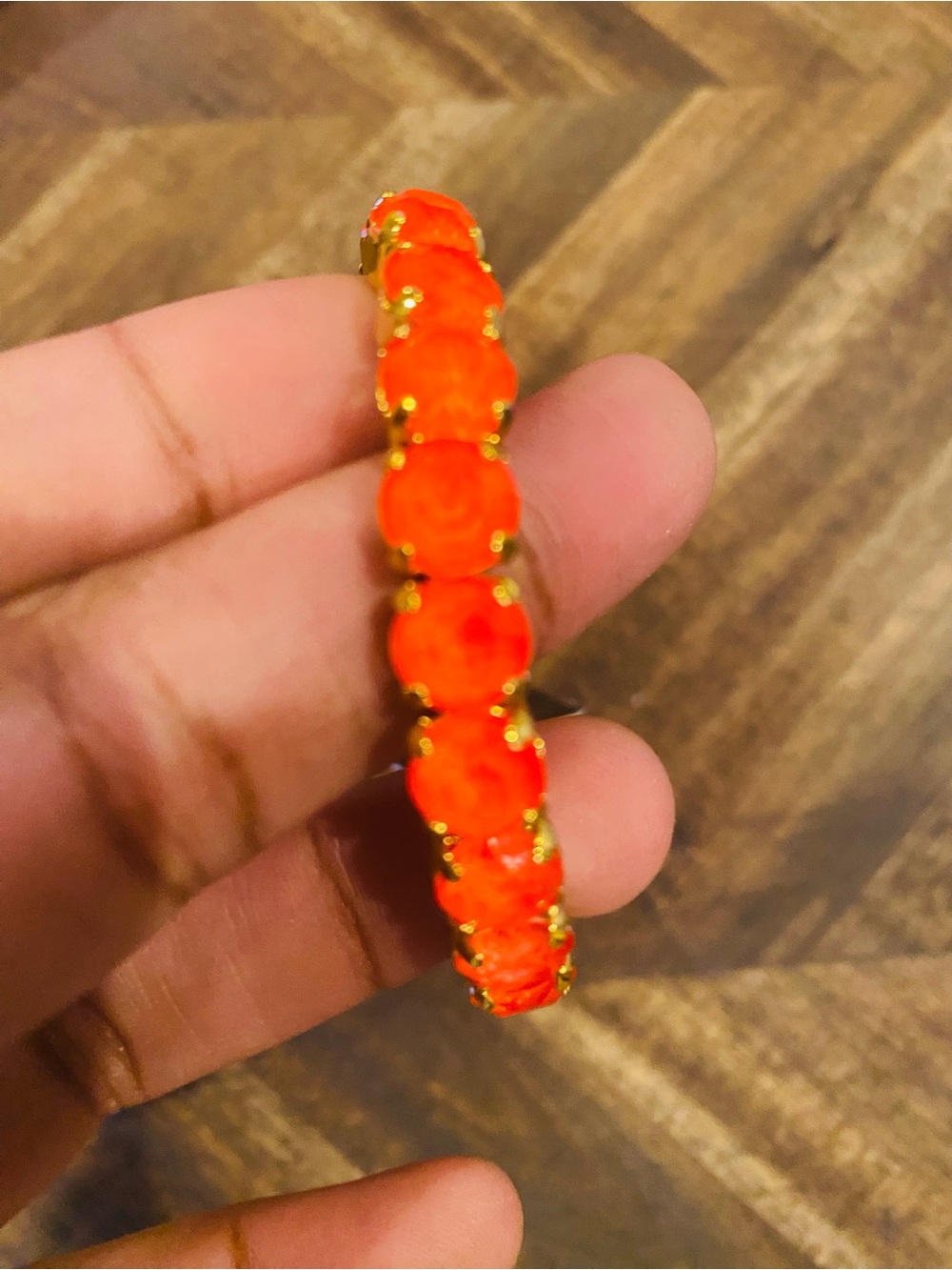 TOVA Neon Electric Red Stretch Bracelet